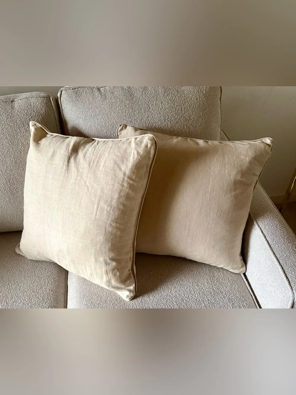 Pottery Barn Cream Linen Cotton Throw Pillows